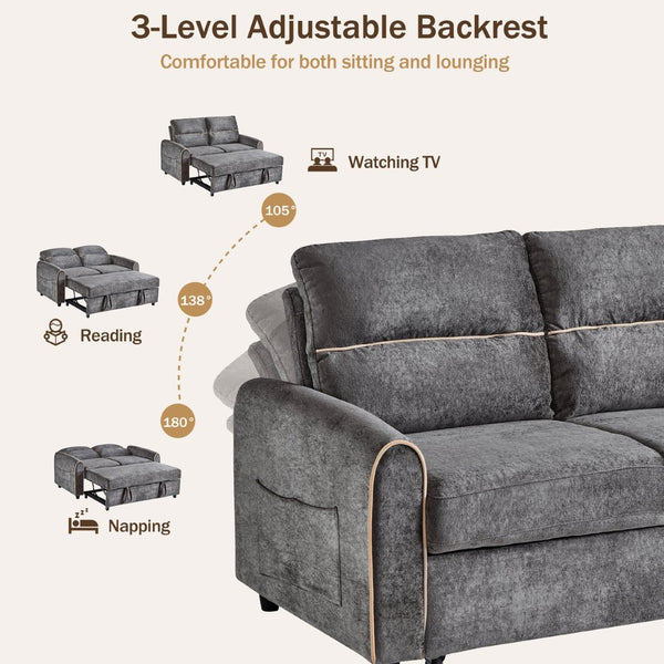 English Elm Swivel Barrel Accent Chair Chenille Tufted Round Club Seat for Living Room Lounge Grey N719S002330E