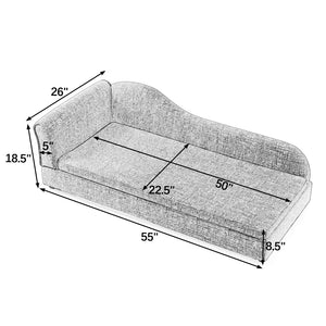 English Elm Oversized Pet Sofa Linen Upholstered Wave Backrest for Large Dogs Modern Living W487P430331