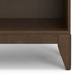 English Elm Harper Mid-Century 5-Shelf Bookcase in Walnut Brown – Solid Rubberwood, 4 Adjustable Shelves, 66" B136P238604