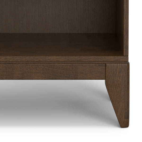 English Elm Harper Mid-Century 5-Shelf Bookcase in Walnut Brown – Solid Rubberwood, 4 Adjustable Shelves, 66" B136P238604