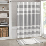 Madison Park Spa Waffle Transitional Shower Curtain with 3M Treatment MP70-1484 Grey