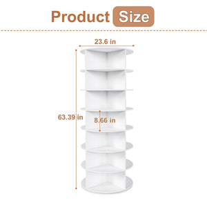 English Elm Rotating Seven Tier Shoe Tower Organizer Holds 28 Pairs with Spinning Base W2699P390457
