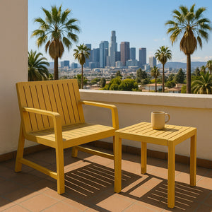 English Elm 2-Piece Indoor/Outdoor Furniture Set - Ergonomic, Waterproof, Easy-Clean Patio Chairs & Table In Yellow W3450P323305