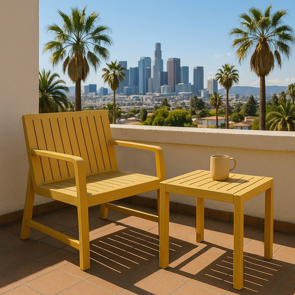 English Elm 2-Piece Indoor/Outdoor Furniture Set - Ergonomic, Waterproof, Easy-Clean Patio Chairs & Table In Yellow W3450P323305