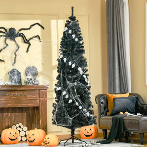 English Elm Homcom 7Ft Slim Pencil Christmas Tree - Unlit Douglas Fir With 818 Tips For Modern Holiday Décor W2225P229377