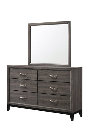 English Elm 1pc Modern 4-Drawer Tall Storage Chest in Mist Finish — Sleek Bedroom Organizer with Spacious Drawers Gray 61 L x 19 W x 36 H B2741P406737