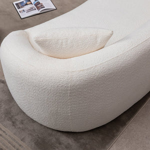 English Elm 3+1, Cloud Curved Boucle Sofa Three Seat Sculptural Arc for Modern Living Rooms W2664S00101