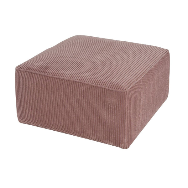 English Elm Upholstered Corduroy Square Ottoman Plywood Frame Sectional Footrest for Living Room Pink N757P414087P