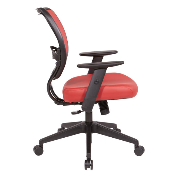 OSP Home Furnishings Silver Ion Antimicrobial Ergonomic Office Chair with Lumbar Support and Adjustable Arms Lipstick 5500D-R100
