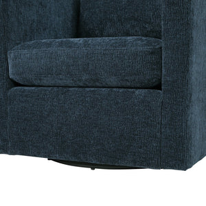 English Elm Sutton Ultra-Soft Navy Swivel Barrel Chair with Pocket Coil Seat, Reversible Cushions & Stain-Resistant Fabric B050P322584