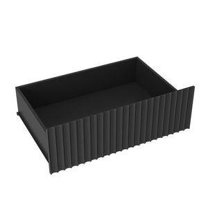 English Elm (set Set of 2 Modern End Tables with Usb-c Charging and Three Drawer Storage for Any Room Black W409P414473