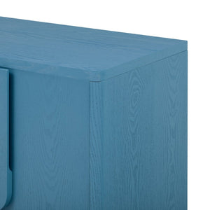 English Elm Trexm Ash Veneer Sideboard with Flush Arc Handles and Adjustable Shelves for Dining Areas N715P264916M