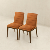 English Elm Ashcroft Furniture - Ines Burnt Orange Velvet Dining Chair (Set Of 2)