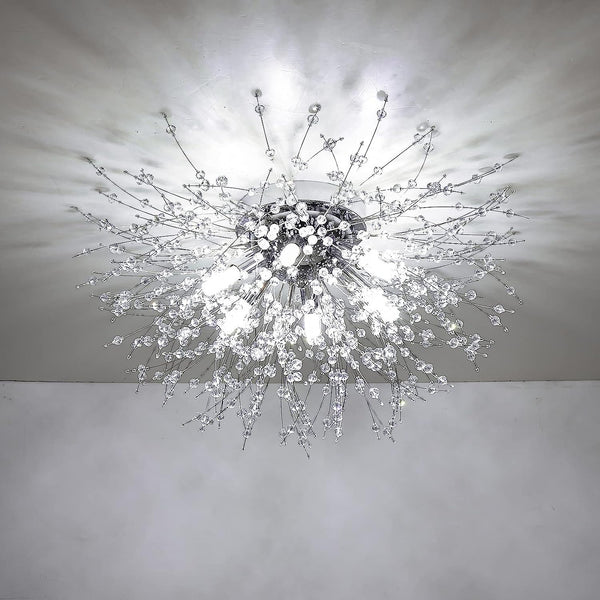 English Elm Crystal Flush Mount Ceiling Light - Modern Sputnik Inspired Design For Bedrooms, Hallways, And More! W2738P185411