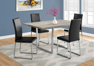 English Elm Dining Table, 60" Rectangular Taupe Laminate With Chrome Legs – Modern Versatile Centerpiece For Any Space B2710P286991