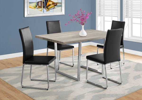 English Elm Dining Table, 60" Rectangular Taupe Laminate With Chrome Legs – Modern Versatile Centerpiece For Any Space B2710P286991