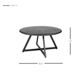 Markle Outdoor Metal Round Coffee Table Metallic Gunmetal, Black 9300151 New Pacific Direct