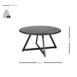 Markle Outdoor Metal Round Coffee Table Metallic Gunmetal, Black 9300151 New Pacific Direct