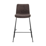 New Pacific Direct Jayden PU Counter Stool - Set of 2 Vintage Coffee Brown 20 x 18.5 x 35.5