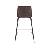 New Pacific Direct Jayden PU Counter Stool - Set of 2 Vintage Coffee Brown 20 x 18.5 x 35.5