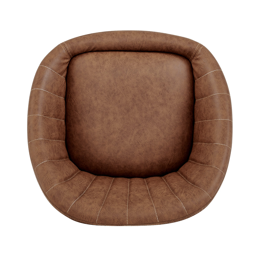 New Pacific Direct Watson PU Gaslift Swivel Bar Stool Umber Brown 21 x 20 x 43