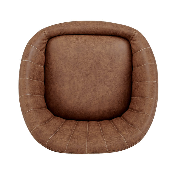 New Pacific Direct Watson PU Gaslift Swivel Bar Stool Umber Brown 21 x 20 x 43