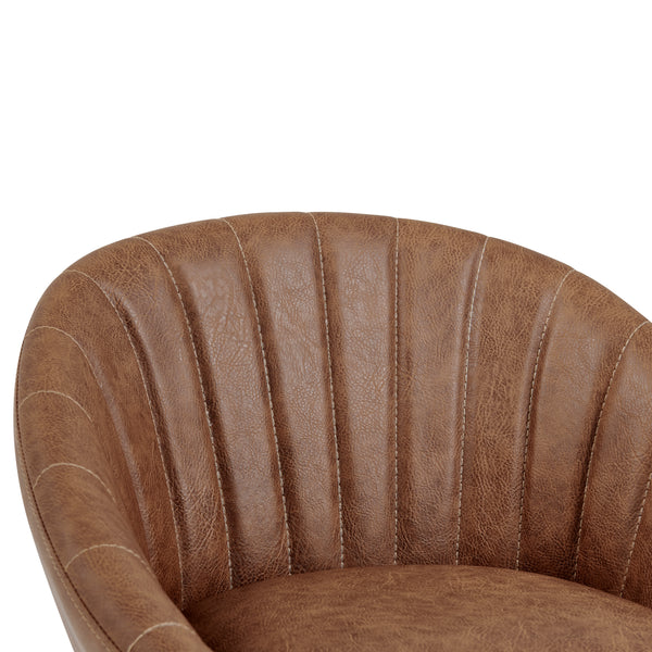 New Pacific Direct Watson PU Gaslift Swivel Bar Stool Umber Brown 21 x 20 x 43