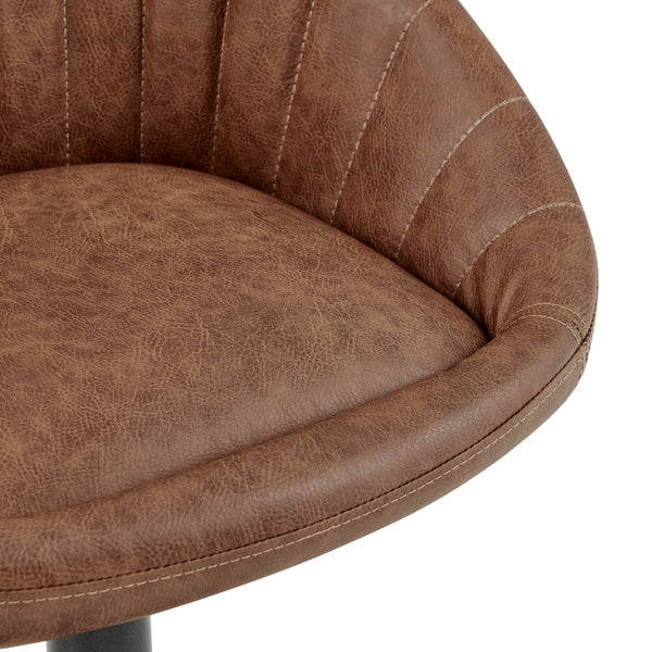 New Pacific Direct Watson PU Gaslift Swivel Bar Stool Umber Brown 21 x 20 x 43