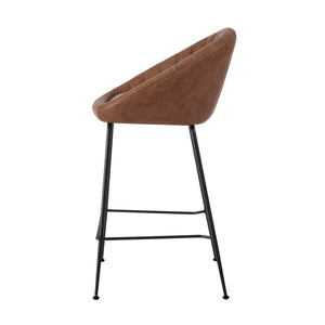 New Pacific Direct Watson PU Counter Stool - Set of 2 Umber Brown 21 x 20 x 34.5