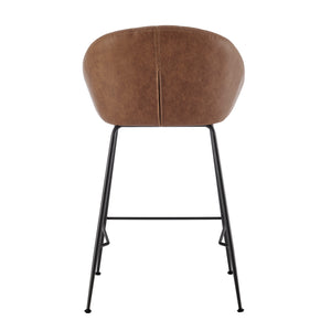 New Pacific Direct Watson PU Counter Stool - Set of 2 Umber Brown 21 x 20 x 34.5