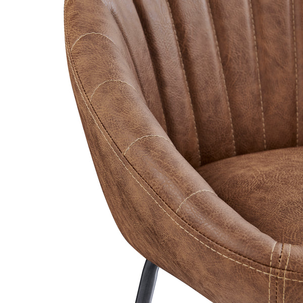 New Pacific Direct Watson PU Counter Stool - Set of 2 Umber Brown 21 x 20 x 34.5