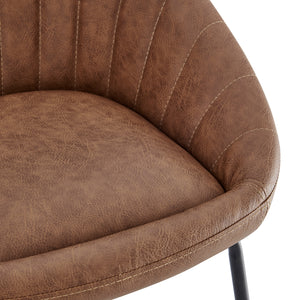 New Pacific Direct Watson PU Counter Stool - Set of 2 Umber Brown 21 x 20 x 34.5