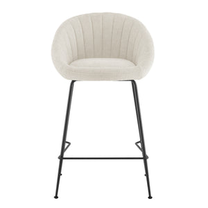 New Pacific Direct Watson Fabric Counter Stool - Set of 2 Haga Ivory 21 x 20 x 34.5