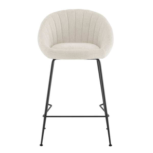 New Pacific Direct Watson Fabric Counter Stool - Set of 2 Haga Ivory 21 x 20 x 34.5