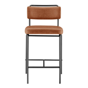 Zander PU Counter Stool - Set of 4 Toasted Caramel, Brown 9300164-651 New Pacific Direct