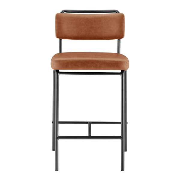 Zander PU Counter Stool - Set of 4 Toasted Caramel, Brown 9300164-651 New Pacific Direct