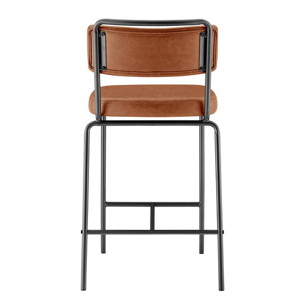 Zander PU Counter Stool - Set of 4 Toasted Caramel, Brown 9300164-651 New Pacific Direct