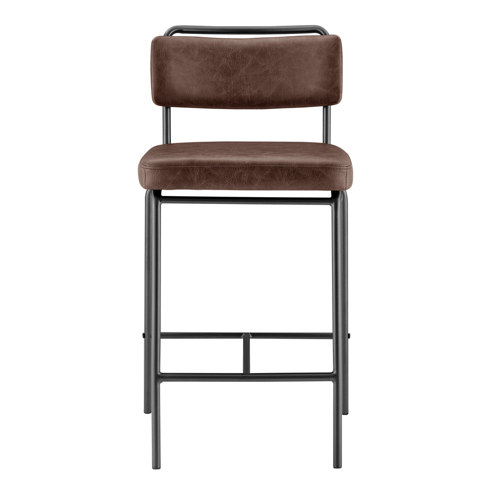 Zander PU Counter Stool - Set of 4 Toasted Dark Brown 9300164-652 New Pacific Direct