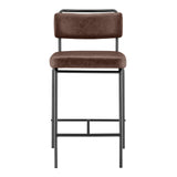 Zander PU Counter Stool - Set of 4 Toasted Dark Brown 9300164-652 New Pacific Direct