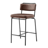 Zander PU Counter Stool - Set of 4 Toasted Dark Brown 9300164-652 New Pacific Direct