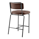 Zander PU Counter Stool - Set of 4 Toasted Dark Brown 9300164-652 New Pacific Direct