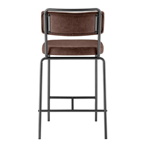 Zander PU Counter Stool - Set of 4 Toasted Dark Brown 9300164-652 New Pacific Direct