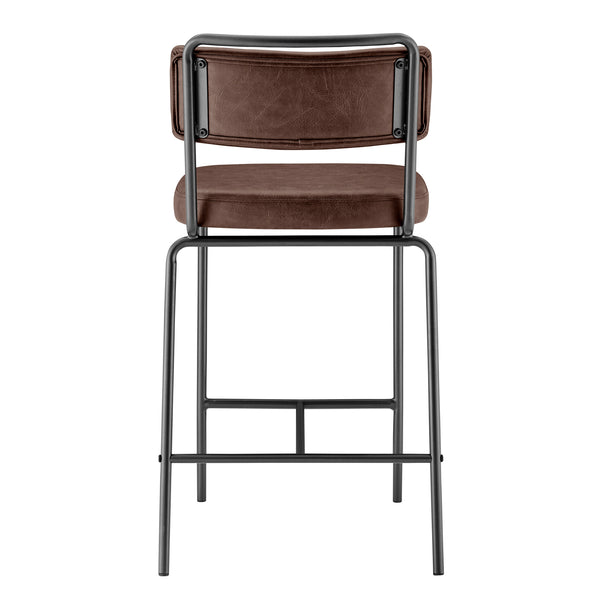 Zander PU Counter Stool - Set of 4 Toasted Dark Brown 9300164-652 New Pacific Direct