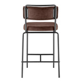 Zander PU Counter Stool - Set of 4 Toasted Dark Brown 9300164-652 New Pacific Direct