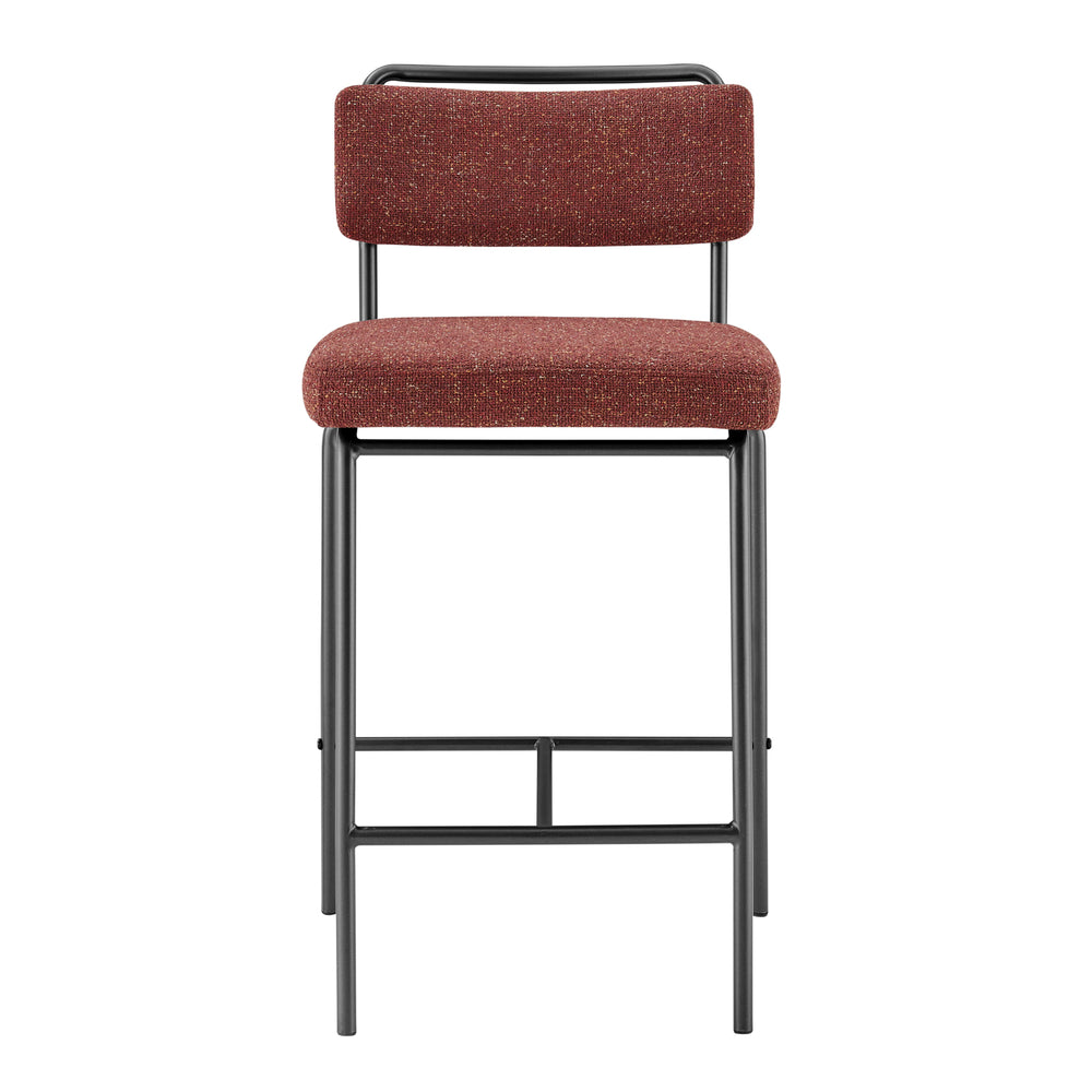 Zander Fabric Counter Stool - Set of 4 Pebbled Terracotta, Orange 9300165-655 New Pacific Direct