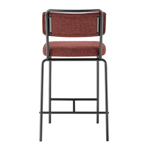 Zander Fabric Counter Stool - Set of 4 Pebbled Terracotta, Orange 9300165-655 New Pacific Direct