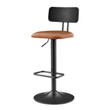 Judith PU Gaslift Bar Stool - Set of 2 Toasted Caramel, Brown 9300166-651 New Pacific Direct