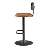 Judith PU Gaslift Bar Stool - Set of 2 Toasted Caramel, Brown 9300166-651 New Pacific Direct