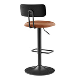 Judith PU Gaslift Bar Stool - Set of 2 Toasted Caramel, Brown 9300166-651 New Pacific Direct