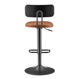 Judith PU Gaslift Bar Stool - Set of 2 Toasted Caramel, Brown 9300166-651 New Pacific Direct